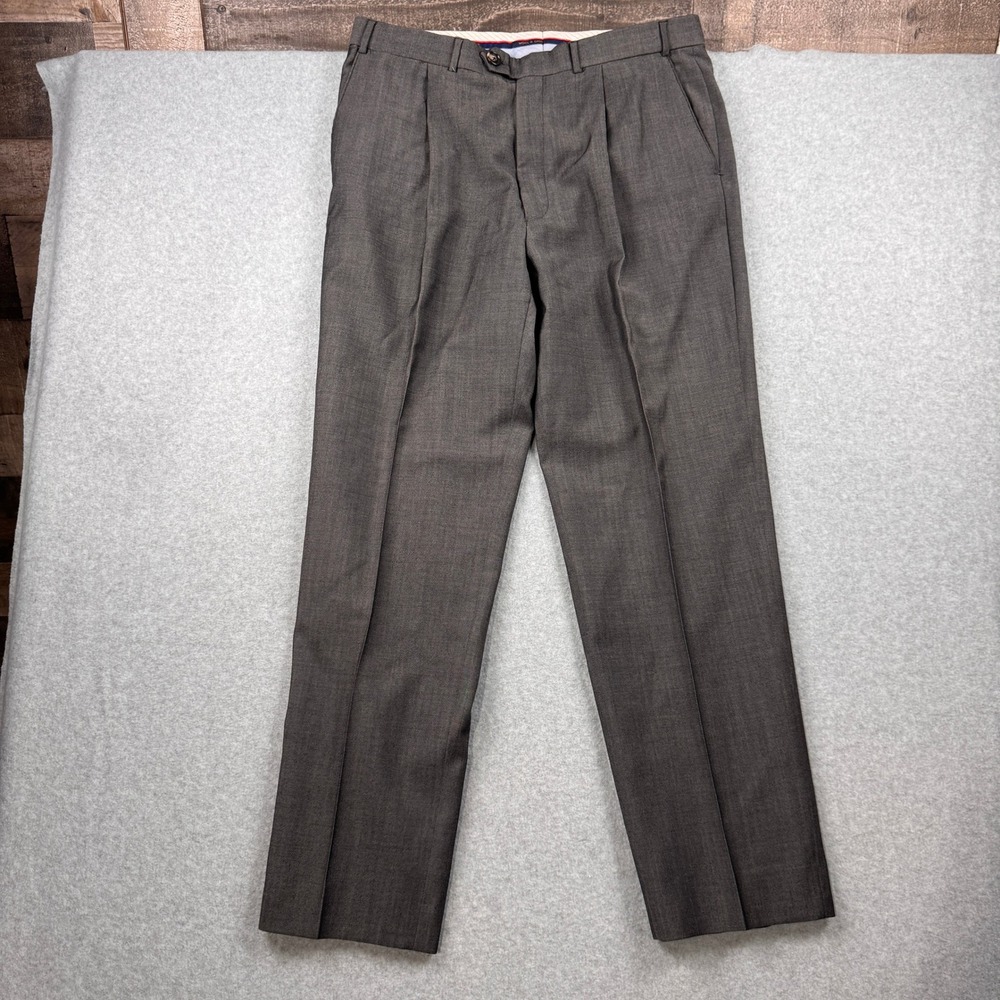 Marks & Spencer Collezione Dress Pants Mens 36x31 Grey Wool‎ Cashmere Pleated